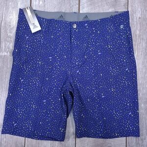 Adidas Ultimate Print Shorts Mens 30 Blue Golf HA9121 Legend Ink Pulse Lime